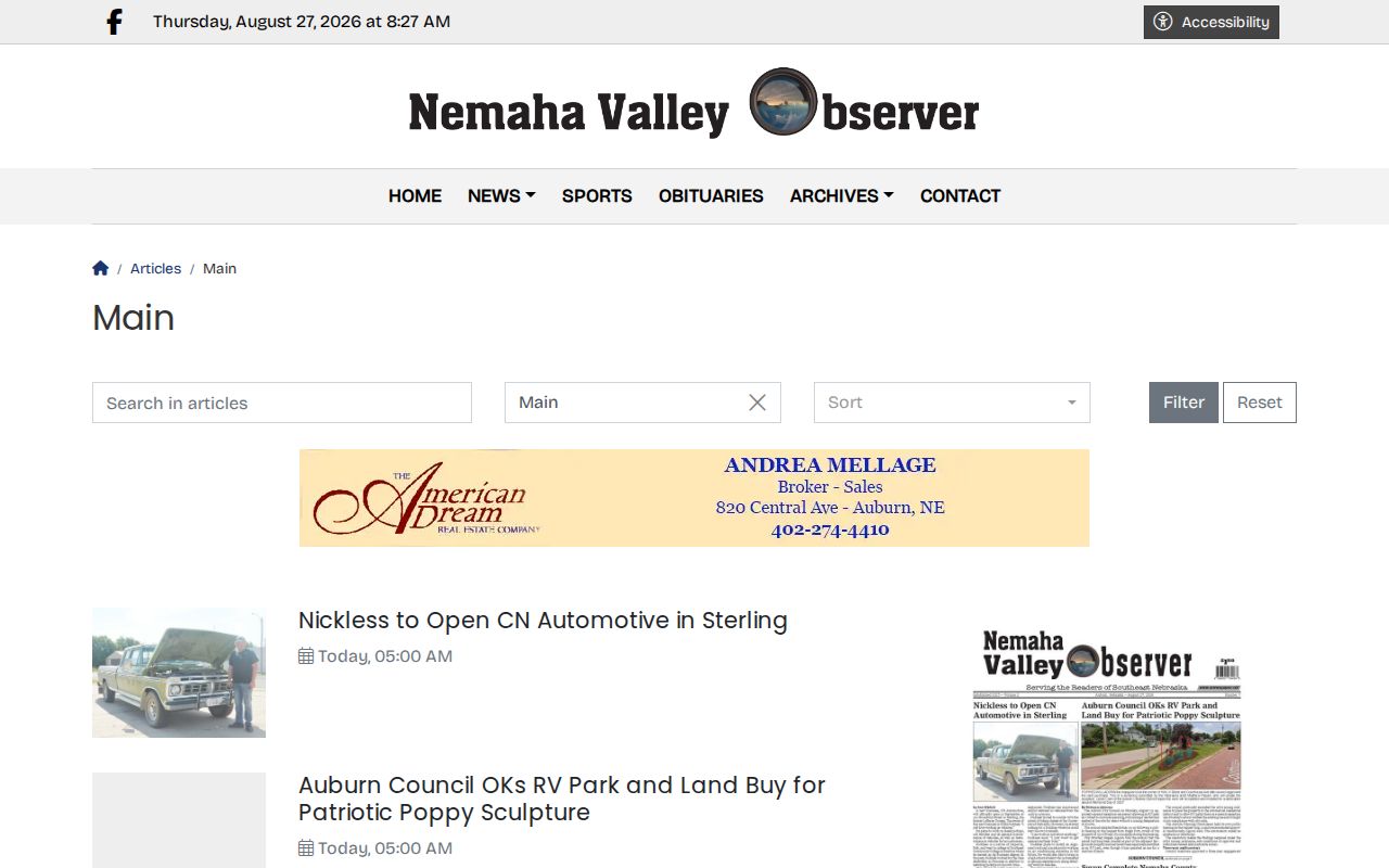Nemaha County local crime news and sheriff log source